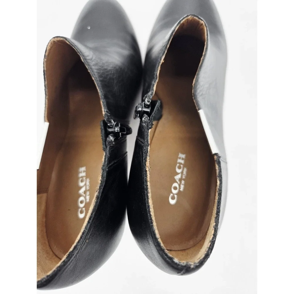 COACH‎ Seneca Black Leather Women's Ankle Booties Size 8.5B